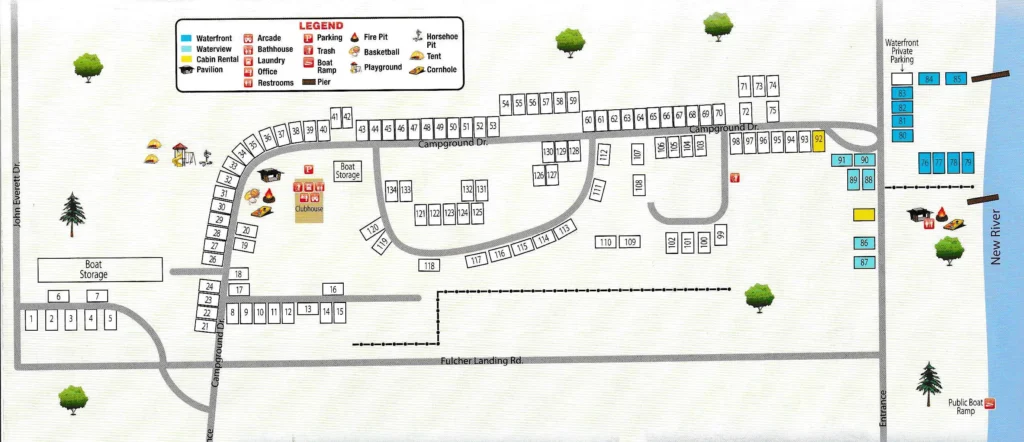 Fulchers Landing Campground site map